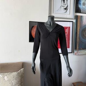 Michael Kors Black V-Neck Blouse